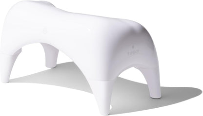 TUSHY Ottoman: A Premium Toilet Stool for The Bathroom, Modern Sleek Design | Squatting Position Helps Improves Bowel Health & Relieves Constipation (Relaxed 7.5" White/Bamboo)