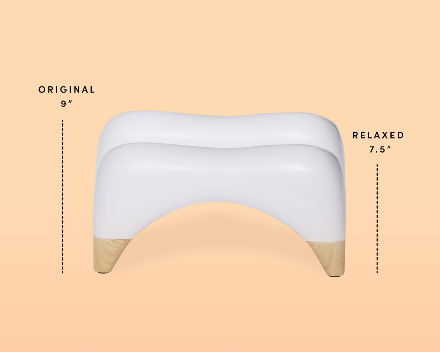 TUSHY Ottoman: A Premium Toilet Stool for The Bathroom, Modern Sleek Design | Squatting Position Helps Improves Bowel Health & Relieves Constipation (Relaxed 7.5" White/Bamboo)