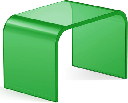 Acrylic Step Stool,Acrylic Stools,Clear Step Stools with Non-Slip for Bathroom,Holds Up to 250lbs (No Non-Slip Stool, Pack of 2)