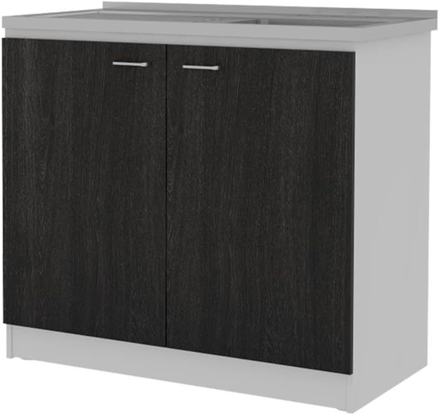Tuhome Napoles Utility Kitchen Sink, Storage Cabinet with Shelf and Double Doors – All-in-One Kitchen Sink Cabinet for Home or Laundry