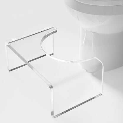 Acrylic 7 Inches Toilet Stool Squat Set of 2, Clear Bathroom Poop Potty Stool for Adults, Strong Load-Bearing, Easily Blend into Any Bathroom (Clear-2PCS)