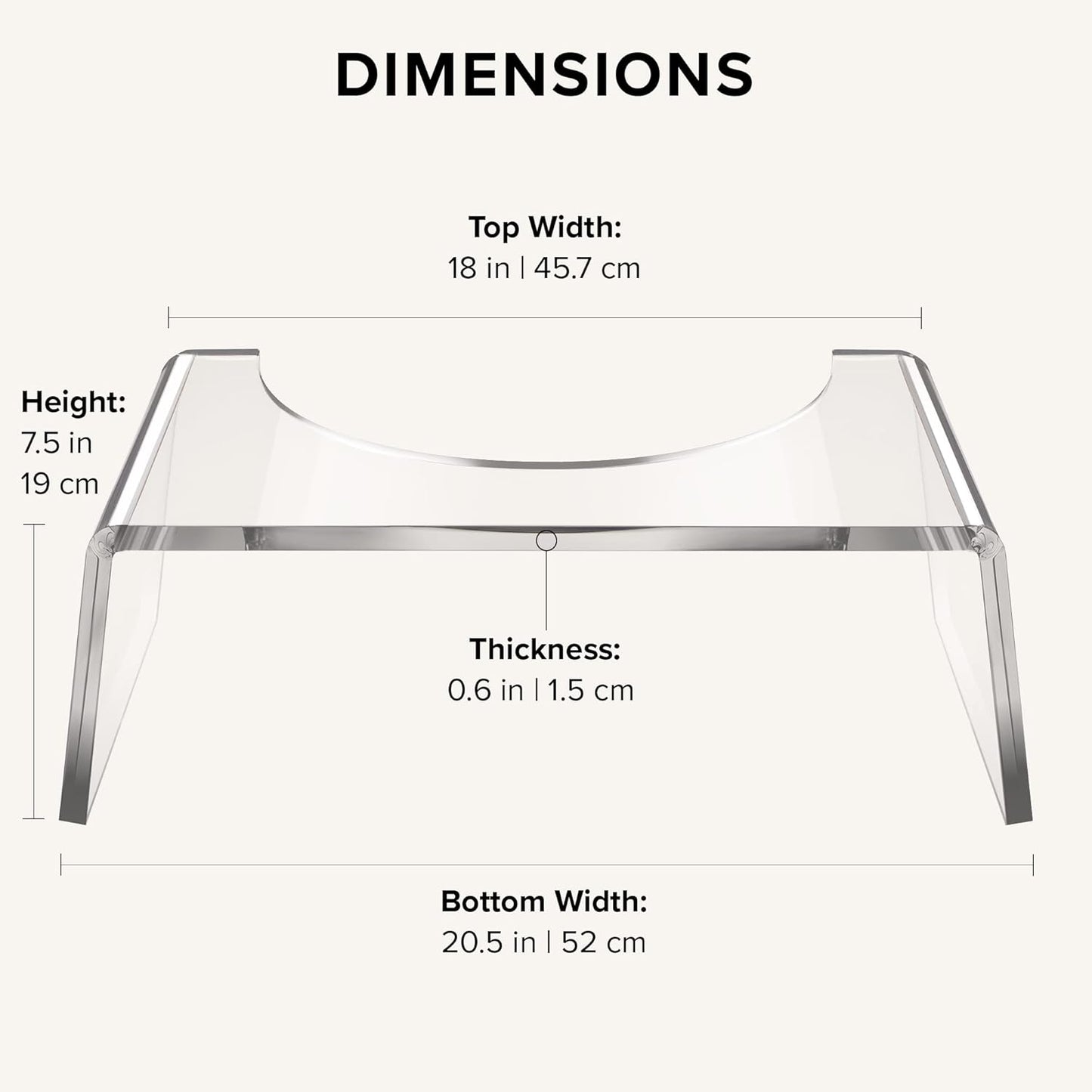 Clear Acrylic Step Stool for Kids - Potty Training Aid, Modern Foot Stool for Toddlers, Children Bathroom & Toilet Chair | 7.5'' High