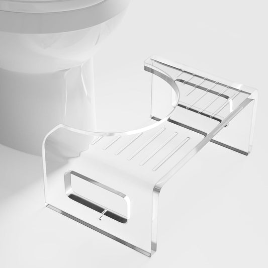 Royalcraft 7'' Tall Acrylic Toilet Stool, Modern Non-Slip Potty Stool for Children & Adults, Men & Women, Squatting Toilet Stool for Bathroom