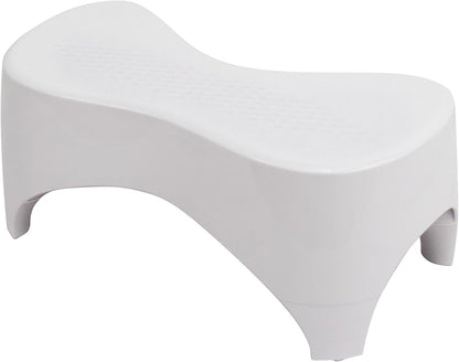 TUSHY Ottoman: A Premium Toilet Stool for The Bathroom, Modern Sleek Design | Squatting Position Helps Improves Bowel Health & Relieves Constipation (Relaxed 7.5" White/Bamboo)