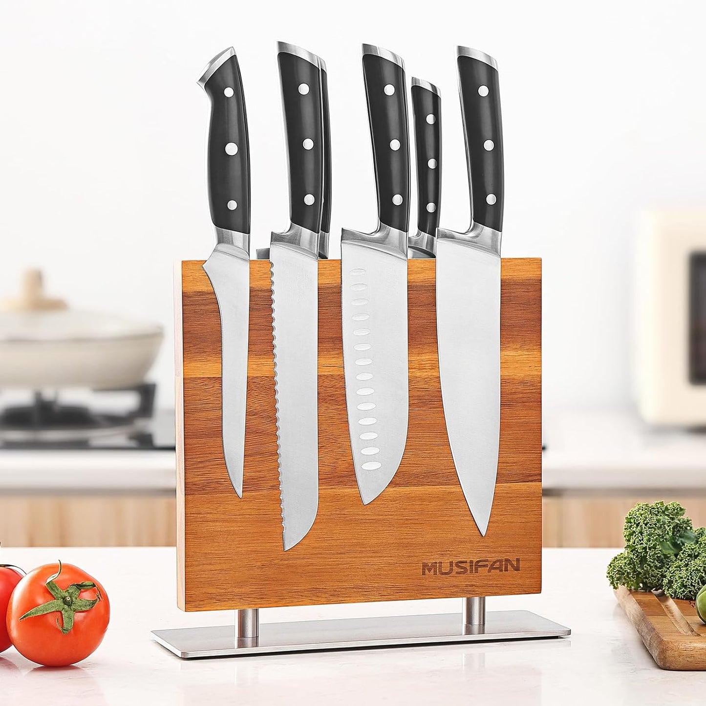 Magnetic Knife Block Without Knives,Magnetic Universal Stands with Strong Enhanced Magnets Strip Kitchen Storage Cutlery Large Organizer ，Knife Holder for Kitchen Organizer