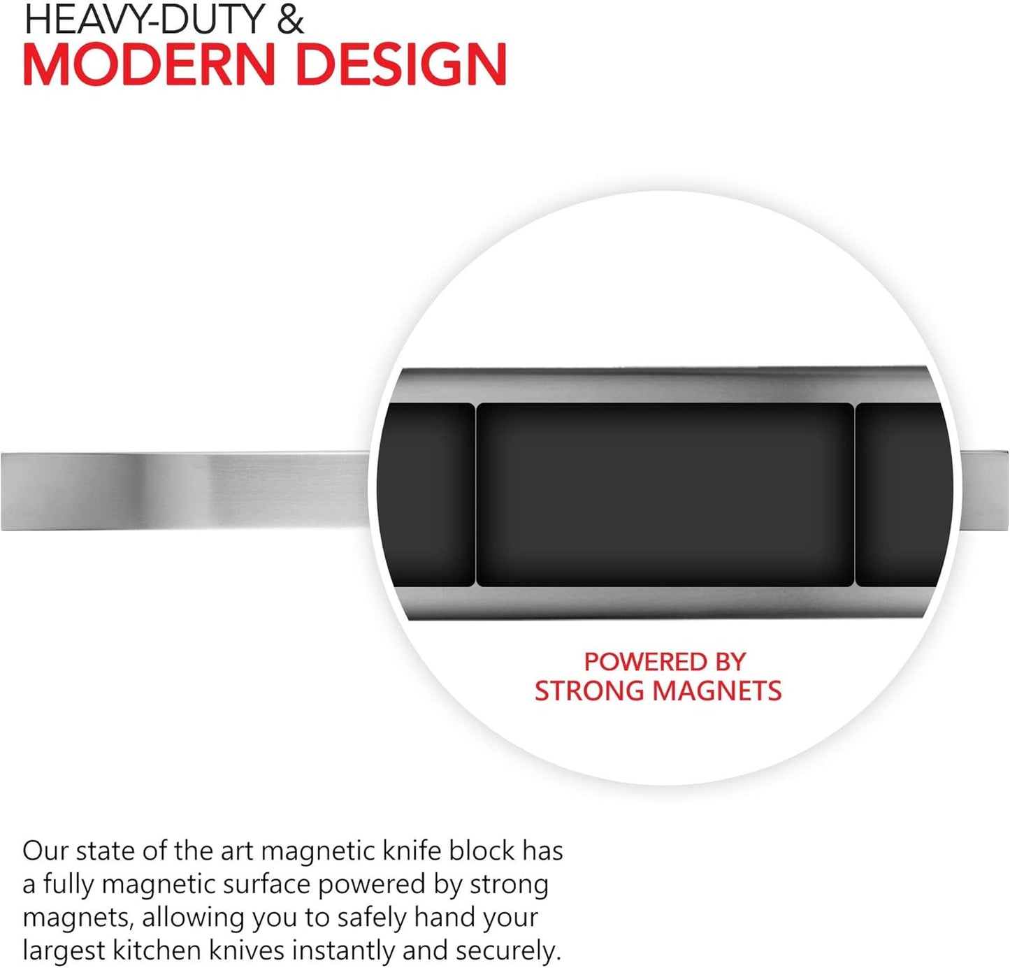 Modern Innovations 24 Inch Stainless Steel Magnetic Knife Bar with Multipurpose Use as Knife Holder, Knife Magnetic Strip, Kitchen Utensil Holder, Tool Holder, Art Supply Organizer & Home Organizer