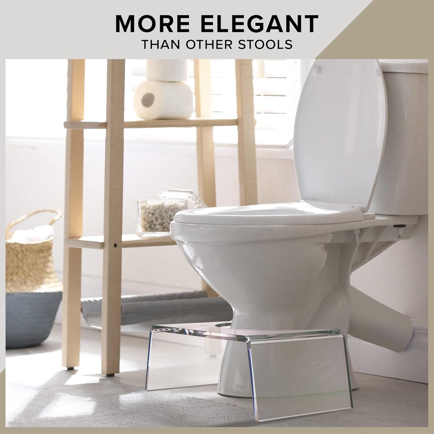 Clear Acrylic Step Stool for Kids - Potty Training Aid, Modern Foot Stool for Toddlers, Children Bathroom & Toilet Chair | 7.5'' High