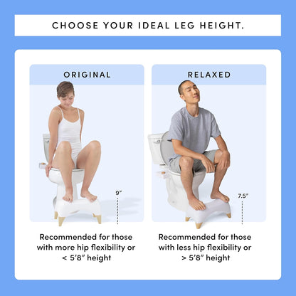 TUSHY Ottoman: A Premium Toilet Stool for The Bathroom, Modern Sleek Design | Squatting Position Helps Improves Bowel Health & Relieves Constipation (Relaxed 7.5" White/Bamboo)