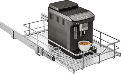 WelFurGeer 2-Tier Kitchen Cabinet Pullout Shelf and Drawer Organizer, Soft Close Pantry Pull Out Shelves, Heavy Duty Pull Out Cabinet Organizer with Shelf Liner for Kitchen Cabinets, Pantry Storage