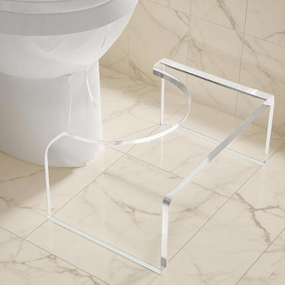 Acrylic 7 Inches Toilet Stool Squat Set of 2, Clear Bathroom Poop Potty Stool for Adults, Strong Load-Bearing, Easily Blend into Any Bathroom (Clear-2PCS)