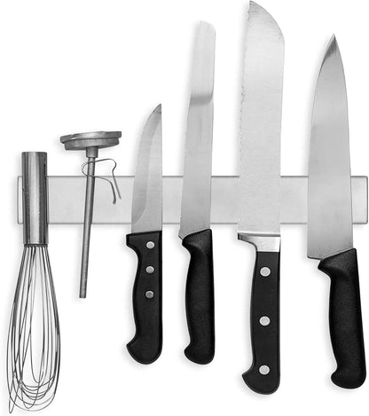 Modern Innovations 24 Inch Stainless Steel Magnetic Knife Bar with Multipurpose Use as Knife Holder, Knife Magnetic Strip, Kitchen Utensil Holder, Tool Holder, Art Supply Organizer & Home Organizer