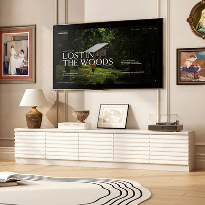 63” Floating TV Stand High Gloss TV Console with LED Lights, Wall Mount TV Console Table with 3 High Gloss Drawers, Floating Media Console for Living Room, Black, 13.8”D x 63”W x 9.8”H