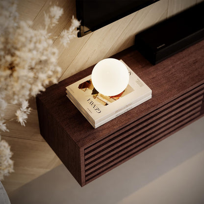 Floating TV Stand with Sliding Doors 47'',Wall Mounted TV Shelf,Floating Entertainment Center Under TV Shelf for Wall Bedroom Living Room,Walnut