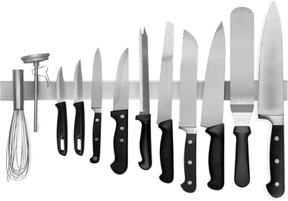 Modern Innovations 24 Inch Stainless Steel Magnetic Knife Bar with Multipurpose Use as Knife Holder, Knife Magnetic Strip, Kitchen Utensil Holder, Tool Holder, Art Supply Organizer & Home Organizer