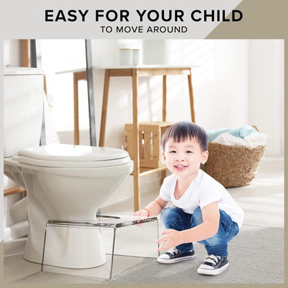 Clear Acrylic Step Stool for Kids - Potty Training Aid, Modern Foot Stool for Toddlers, Children Bathroom & Toilet Chair | 7.5'' High