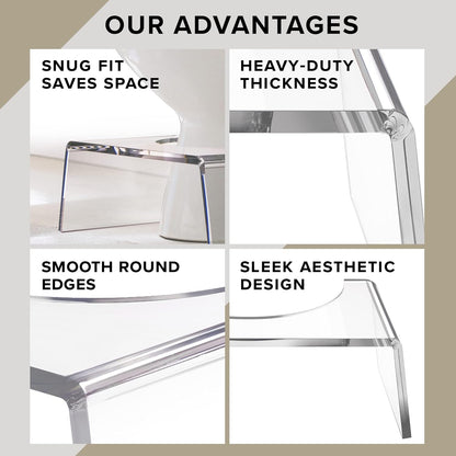 Clear Acrylic Step Stool for Kids - Potty Training Aid, Modern Foot Stool for Toddlers, Children Bathroom & Toilet Chair | 7.5'' High