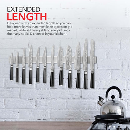 Modern Innovations 24 Inch Stainless Steel Magnetic Knife Bar with Multipurpose Use as Knife Holder, Knife Magnetic Strip, Kitchen Utensil Holder, Tool Holder, Art Supply Organizer & Home Organizer
