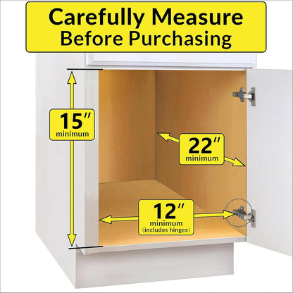 LYNK PROFESSIONAL® Pull Out Under Sink Kitchen Cabinet Organizer - 11.5 in. x 21 inch deep Drawer - Sliding Shelf Organizer for Cabinets and Undersink Storage Shelves - Lifetime Ltd. Warranty – Chrome