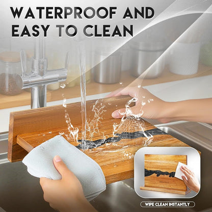 MEN WITH THE POT Magnetic Knife Block Holder Rack, 13 x 10 Inches Wood Magnetic Stands with Strong Double Sided Magnets, Multifunctional Black Epoxy Storage Cooking Knife Holder for Home Kitchen